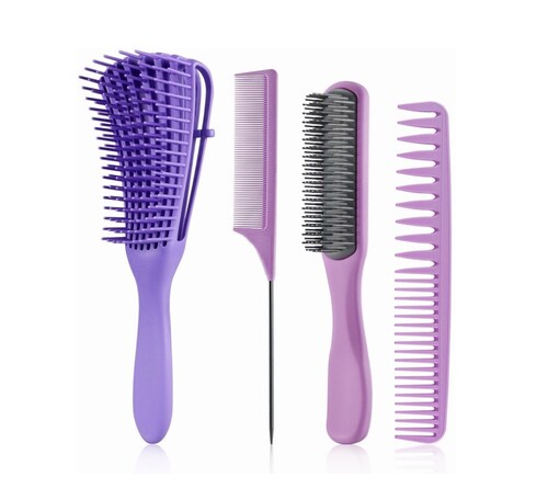 Cepillo Para Cabello Desenredar El Cabello Rizado Mujeres morado