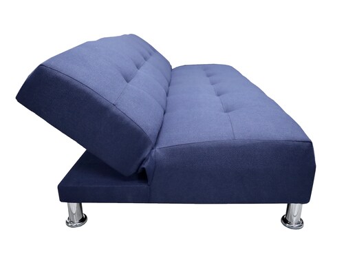 Sofá Cama Reclinable Vegas Lino Azul Marino Futon 3 Posiciones.