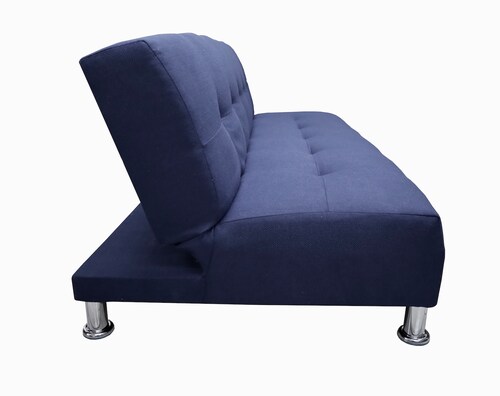 Sofá Cama Reclinable Vegas Lino Azul Marino Futon 3 Posiciones.