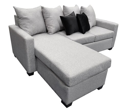 Sala Esquinera Modular Ares, 215x165 cm, Lado derecho e Izquierdo, Lino nacional Plata.