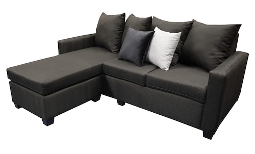 Sala Esquinera Modular Ares, 215x165 cm, Lado derecho e Izquierdo, Lino nacional Negro El Bazar Store.