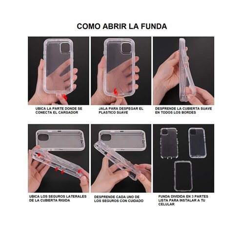 Funda Case De Uso Rudo Para iPhone Transparente Antigolpes morado iphone 11 normal