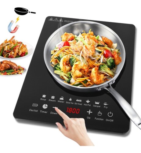 Parrilla Eléctrica De Inducción Estufas Portatil 2200w Negro