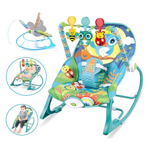 Silla Para Bebe Bouncer Mecedora Infant to Toddler Rocker Buho Azul.