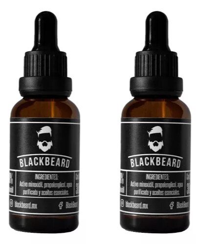 Minoxidil Al 10% Blackbeard Adicionado Con Cafeina 2 piezas 