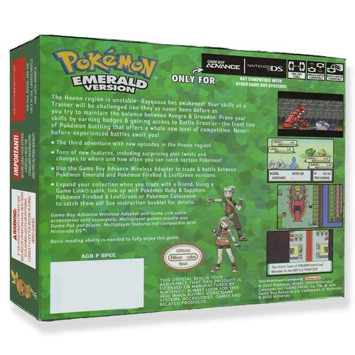 Pokémon Emerald Gba Juego Físico En Caja Con Protección