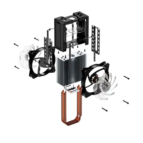 Disipador CPU Cooler Master MasterAir MA410M 2 x 120mm 650-1800RPM Negro.