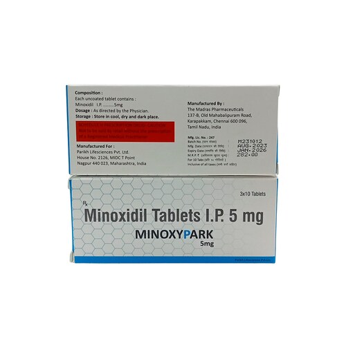 Minoxidil 5mg 30 Tabletas Minoxipark