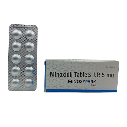 Minoxidil 5mg 30 Tabletas Minoxypark 6 Cajas