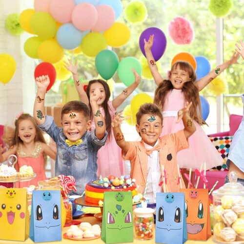 24 Bolsas De Dulces De Pokemon Fiesta Decoracion Cumpleaños 