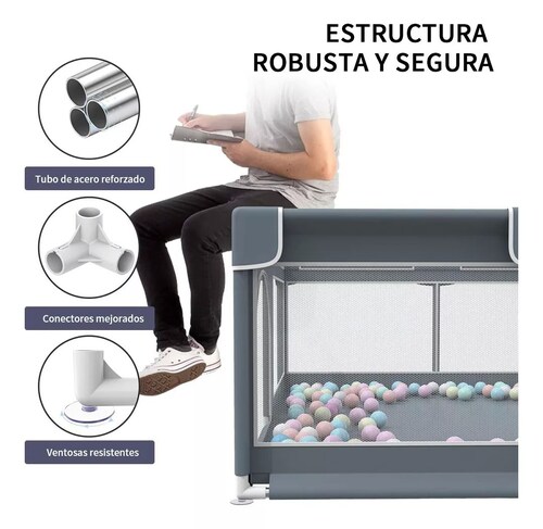 Corral para juegos de bebé amplio ideal para gateo y primeros pasos.