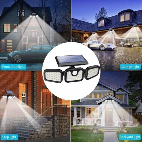 Lampara Solar Led de Pared  con Sensor ,para Jardines 180w