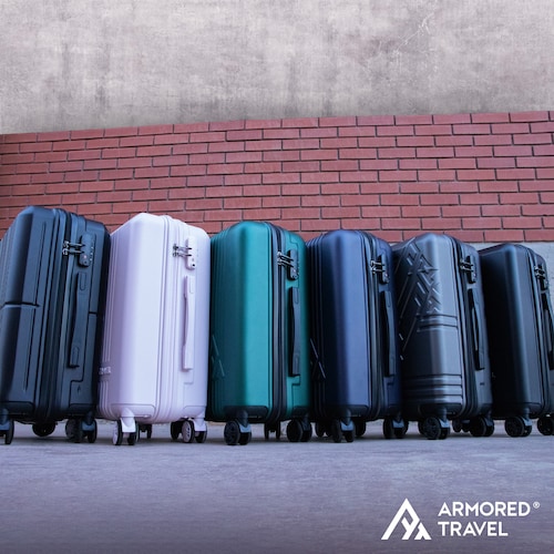 Maleta de viaje Carry On de mano cabina 20 pulgadas 10 kg ABS doble calibre candado de alta seguridad TSA LOCK Azul Armored Travel
