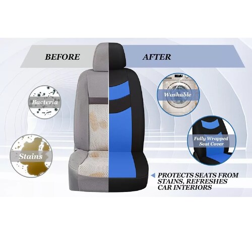 Fundas De Poliéster Para 5 Asientos De Auto Azul