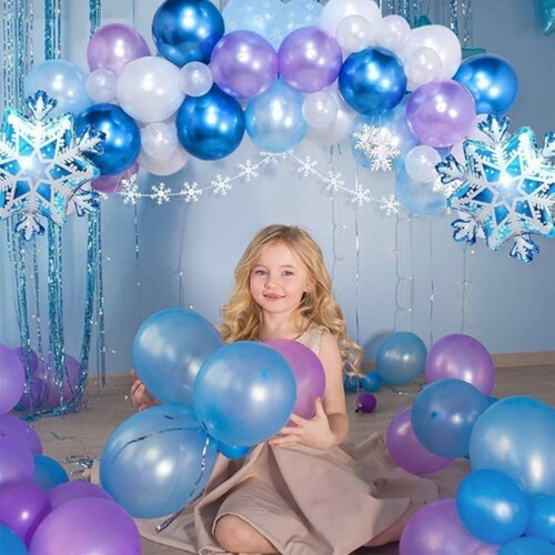 Globo Congelado Cumpleaños Decoraciones Niña, Cumpleaños Azul