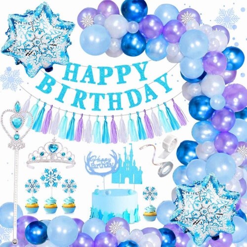 Globo Congelado Cumpleaños Decoraciones Niña, Cumpleaños Azul