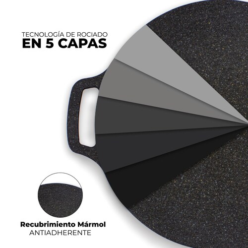 SET 1 COMAL MÁRMOL 40 CM Y BROCHA DE ACEITE