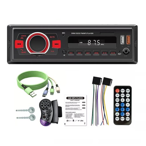 Auto Estereo Coche Reproductor Mp3 Radio Con Bt Aux 2usb Sd