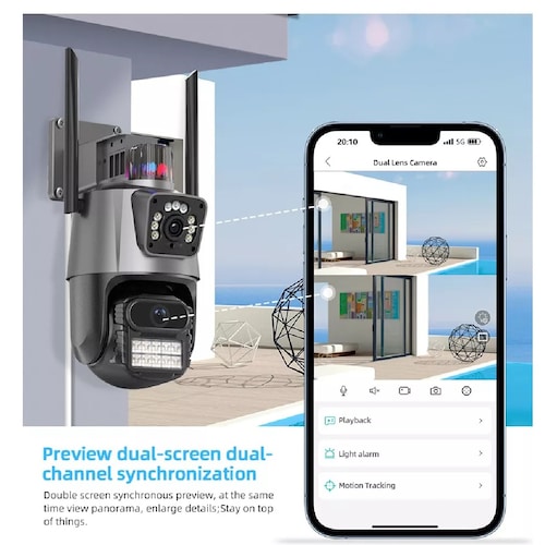 Cámara De Seguridad 4mp Wifi Ip Exterior Alarma Sirena