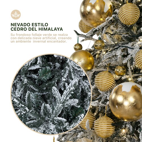 Árbol de Navidad Nevado Pino Navideño 2.2m 1300 Ramas- Verde para ESQUIMAL