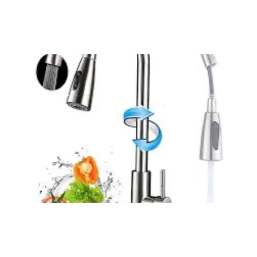 Mezcladora Para  Flexible Tarja Telescopico Cocina Grifo Color Plateado
