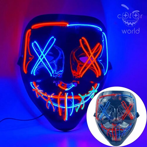 Máscara Luz Led La Purga Halloween Cálida Decoración Fiesta