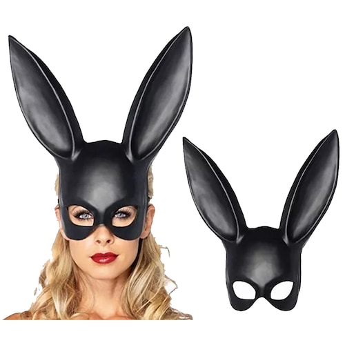 Máscara Orejas Conejo Playboy Antifaz Halloween Ariana