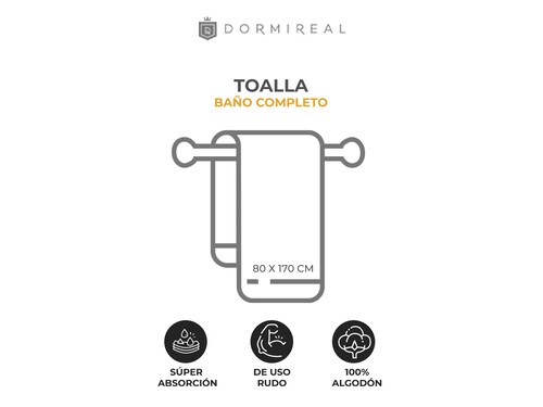 Toalla Baño Completo 80x170cm Azul Marino 100% Algodón 780gr Dormireal.