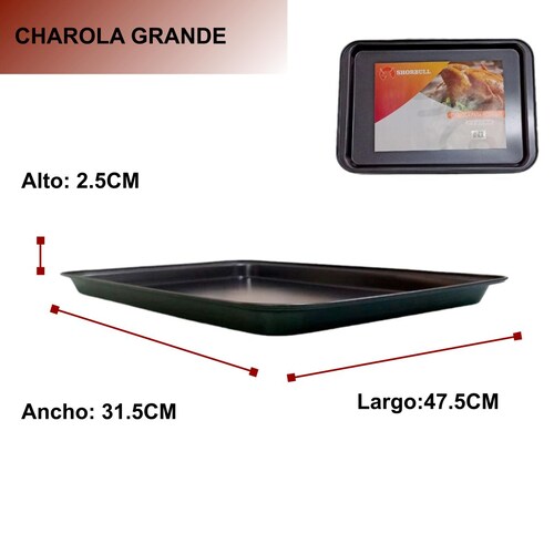 Charola Hornear Galletera Grande 47.5X31.5X2.5cm SHORBULL.