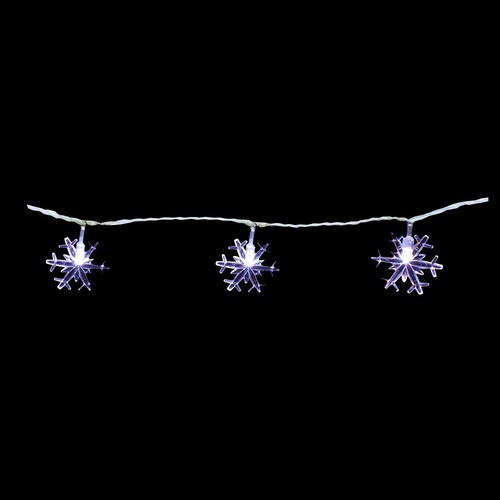 Serie Navideña Copo De Nieve 20 Focos Led Luz Blanca 4 Mts