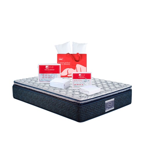 Colchón Matrimonial América Frida + 2 Almohadas + Protector + Sábanas Altas Basic