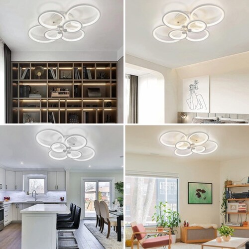 Lámpara Techo Moderna Led Regulable 40w P/sala+app Y Control Blanco