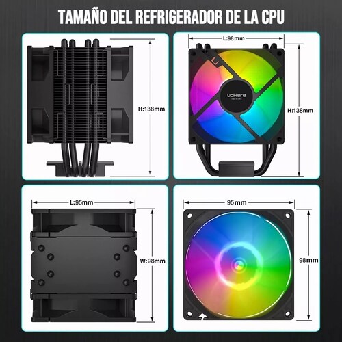Radiador Pc Ventilador 6 Tubos