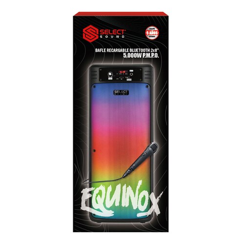 Bocina Bafle Portátil Inalámbrica Bluetooth Select Sound Equinox Luz Led Rgb BT2008