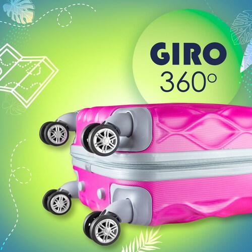 Maleta De Viaje Express Ligera 17 Pulgadas Etco Travel Equipaje De Mano Fuchsia para Avion Ruedas 360 Barata