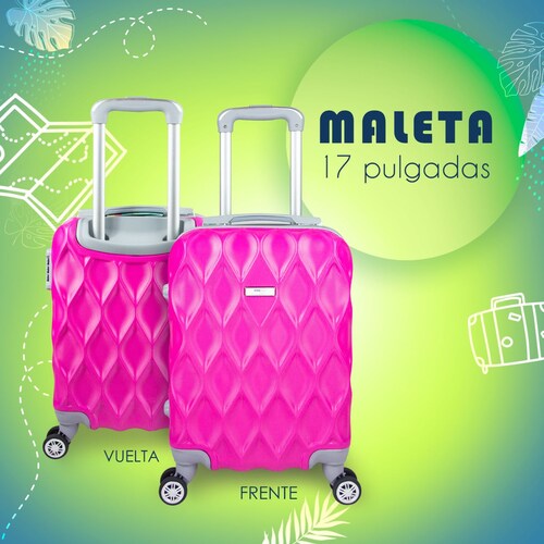 Maleta De Viaje Express Ligera 17 Pulgadas Etco Travel Equipaje De Mano Fuchsia para Avion Ruedas 360 Barata