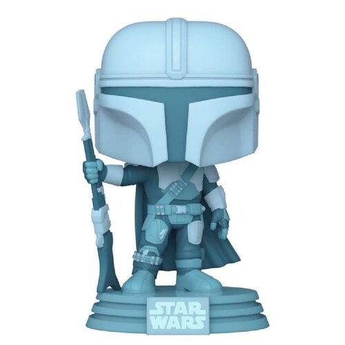 Funko Pop Mando Holograma Glow Star Wars The Mandalorian 