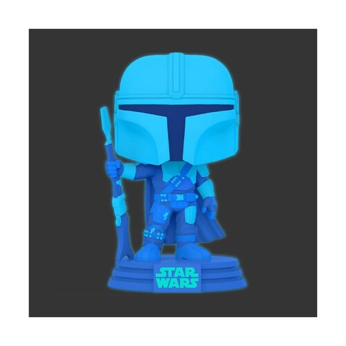 Funko Pop Mando Holograma Glow Star Wars The Mandalorian 