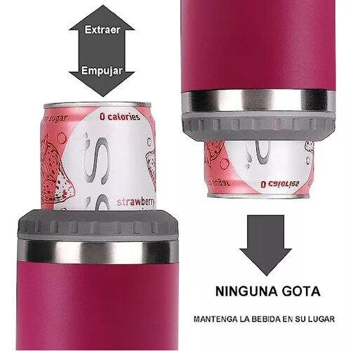 Portalatas De Cerveza De Acero Inoxidable Vaso Térmico 14oz Rosa Roja
