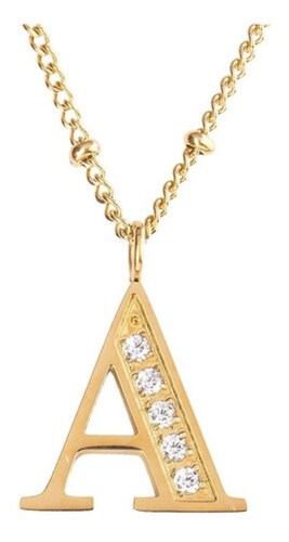 Collares Mujer Inicial Letras Baño Oro 18k Dorado