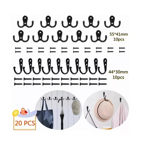 Juego 20 Pzs Ganchos Perchero Acero Inoxidable Para Baño O Cocina