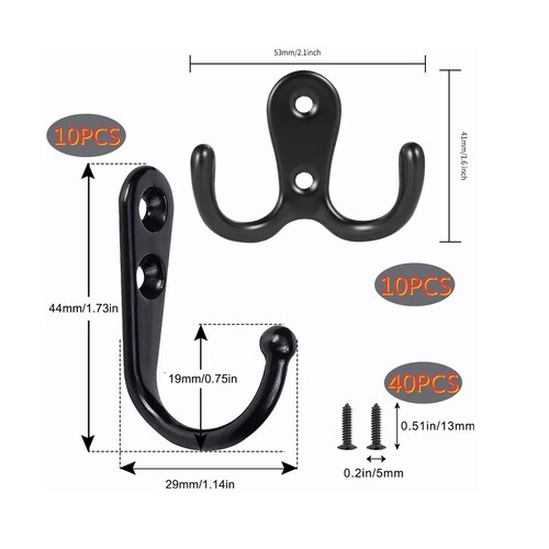 Juego 20 Pzs Ganchos Perchero Acero Inoxidable Para Baño O Cocina