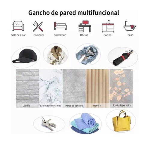 Juego 20 Pzs Ganchos Perchero Acero Inoxidable Para Baño O Cocina