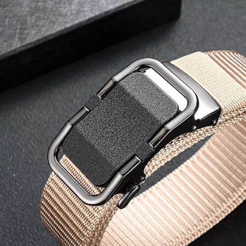 Cinturón Táctico Militar Nylon Ajustable Hebilla De Aleación Caqui