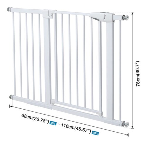 Puerta Seguridad Interior Expandible Reja Para Bebe Mascota Blanco