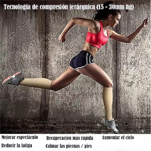 Juego 5par Medias Calcetas Compresión U Alivia Varices Circulación Negro\Nude