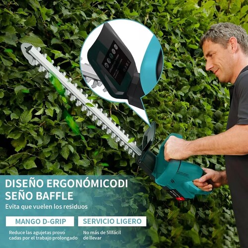 Cortasetos Eléctrico Inalámbricopara De Poda Con 2 Baterías