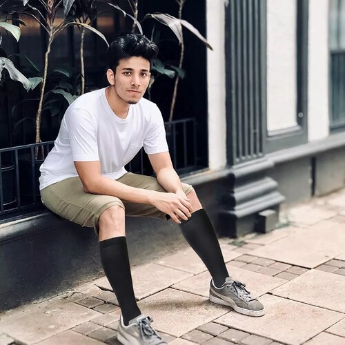 Juego 6 Pares Calcetas Compresión U Alivia Varices Y Circulación Negro L/XL