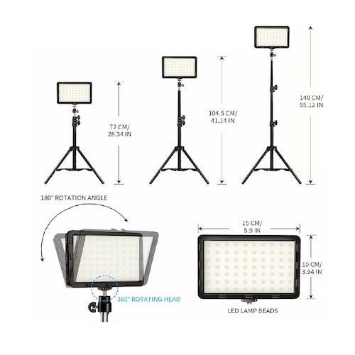 Kit Luz Video Iluminación Fotografía Regulable 2pcs Usb Led