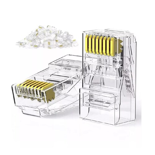 Kit Plug Conector Rj45 Para Cable Red Utp Cat 5e 100 Piezas